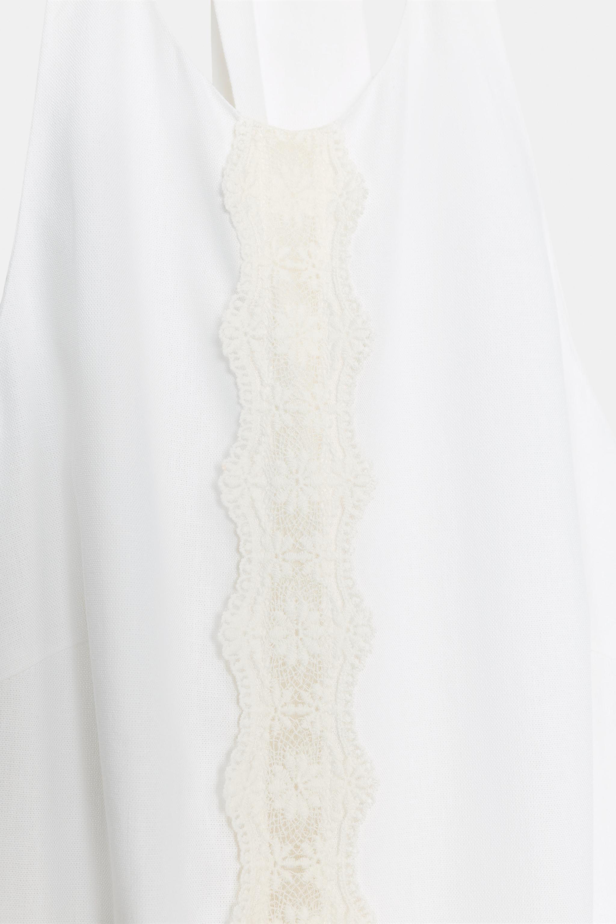 COMBINATION LINEN MIDI DRESS